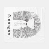 Eenvoudige lijntekening Cute Porcupine Simple Line Fleece Deken (Voorkant (Horizontaal))