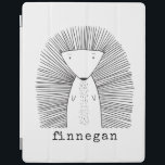 Eenvoudige lijntekening Cute Porcupine Simple Line iPad Cover<br><div class="desc">Deze schattige aangepaste iPad-draagtas heeft een grillige lijntekening van een porcupine. Pas het aan met jouw naam in een leuke typemachine-typografie. Geweldig cadeauidee!</div>