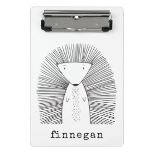 Eenvoudige lijntekening Cute Porcupine Simple Line Mini Klembord