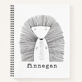 Eenvoudige lijntekening Cute Porcupine Simple Line Notitieboek