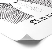 Eenvoudige lijntekening Cute Porcupine Simple Line Poster (Hoek)