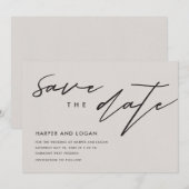 Eenvoudige Lijnwerk Bewaar de Datum Kaart (Voorkant / Achterkant)