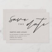 Eenvoudige Lijnwerk Save the Date Kaart (Voorkant / Achterkant)