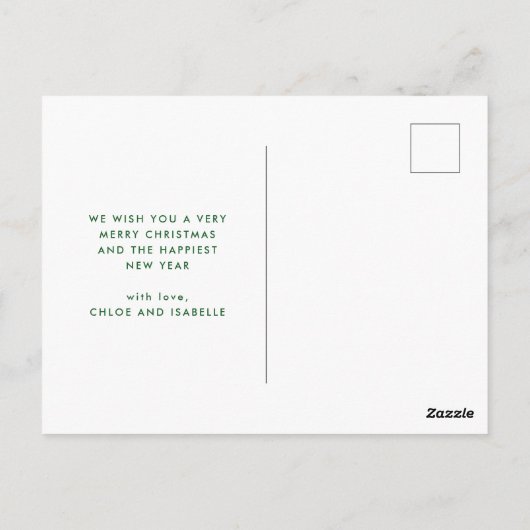 Eenvoudige Lijst groene buffels kerstfoto Briefkaart (Achterkant)