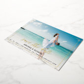 Eenvoudige Lijst kalligrafie 2 Foto's besparen de  Folie Uitnodiging (Gedraaid)