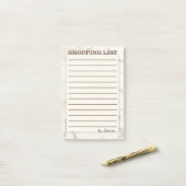 Eenvoudige lijst met metalen en marmerobjecten in  post-it® notes (Op bureau)