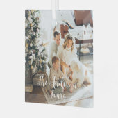 Eenvoudige Lijst Modern Typografie Foto Glas Ornament (Voorkant links)