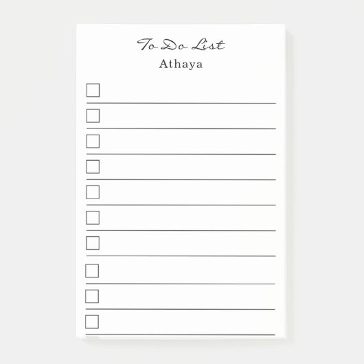 Eenvoudige lijst Naam toevoegen om te doen Post-it® Notes (Voorkant)