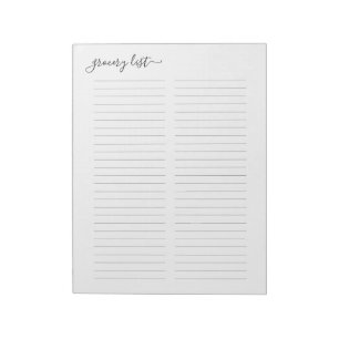 Eenvoudige lijst van levensmiddelen / winkels / kr notitieblok