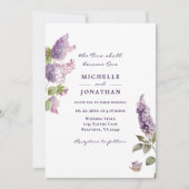 Eenvoudige Lila Bloemen Groen Christelijke Bruilof Kaart (Voorkant)