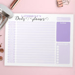 Eenvoudige Lila dagelijkse uurplanner van 6.00 - 1 Notitieblok<br><div class="desc">Als je graag georganiseerd wordt gedurende elk uur van de dag,  dan is deze gepersonaliseerde planner perfect voor je. Met paarse schaduwen en moderne lettertypecombinaties is deze sjabloon eenvoudig te gebruiken en volledig aanpasbaar.</div>