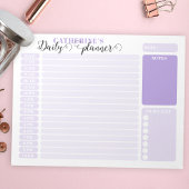 Eenvoudige Lila dagelijkse uurplanner van 6.00 - 1 Notitieblok