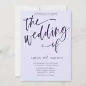 Eenvoudige Lila en Paarse weddenschap Kaart (Voorkant)