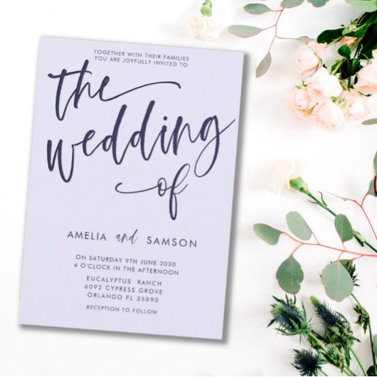 Eenvoudige Lila en Paarse weddenschap Kaart