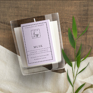 EENVOUDIGE LILA LAVENDER PAARSE LOGO GRENSKANDLE VOEDSELCONTAINER ETIKET