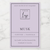 EENVOUDIGE LILA LAVENDER PAARSE LOGO GRENSKANDLE VOEDSELCONTAINER ETIKET (Enkel label)