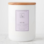 EENVOUDIGE LILA LAVENDER PAARSE LOGO GRENSKANDLE VOEDSELCONTAINER ETIKET (Voorkant)