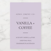 EENVOUDIGE LILA LAVENDER PAARSE MINIMAAL MODERNE K VOEDSELCONTAINER ETIKET (Enkel label)