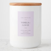 EENVOUDIGE LILA LAVENDER PAARSE MINIMAAL MODERNE K VOEDSELCONTAINER ETIKET (Voorkant)