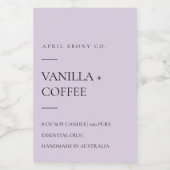 EENVOUDIGE LILA LAVENDER PAARSE MINIMAAL MODERNE K VOEDSELCONTAINER ETIKET (Enkel label)