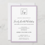 EENVOUDIGE LILA LAVENDER VAN UW LOGO WORKSHOP KAART (Voorkant)