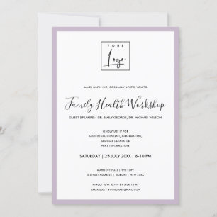 EENVOUDIGE LILA LAVENDER VAN UW LOGO WORKSHOP KAART