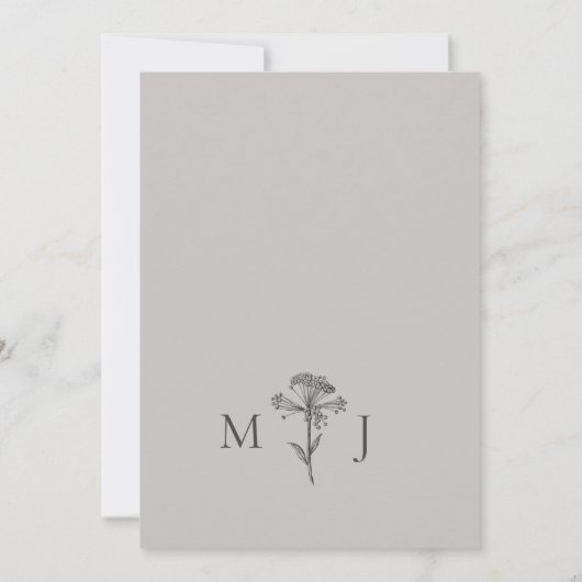  Eenvoudige Lily Floral Christelijk Bruiloft Kaart (Achterkant)