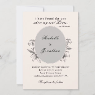 Eenvoudige Lily Floral Christelijk Bruiloft Kaart