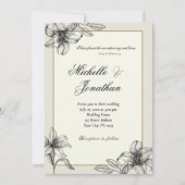  Eenvoudige Lily Floral Christelijk Bruiloft Kaart (Voorkant)