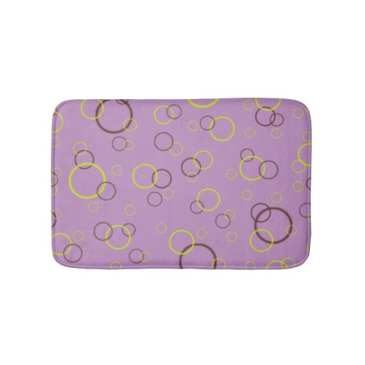 Eenvoudige Limoen bruine cirkels Paars Violet Patr Badmat (Voorkant)