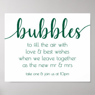 Eenvoudige Limoen-bubbels   Neo-Mint Green Party E Poster
