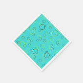 Eenvoudige Limoen en bruine cirkels op Turquoise P Servetten (Hoek)
