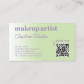 Eenvoudige limoen groene lavendel violette witte t visitekaartje (Achterkant)