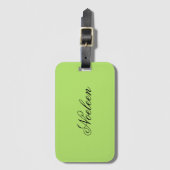 Eenvoudige limoen kleur aangepaste naam bagagelabel (Voorkant (verticaal))