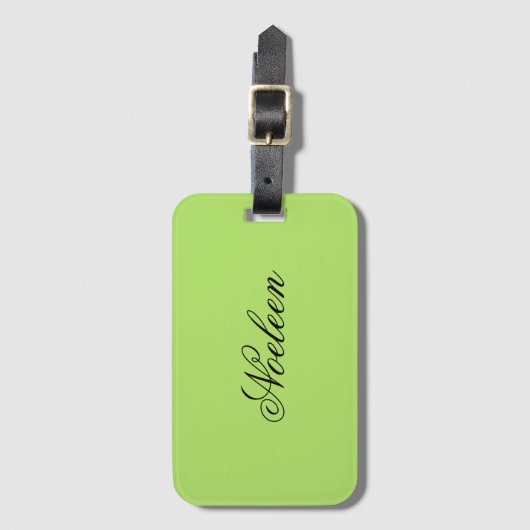 Eenvoudige limoen kleur aangepaste naam bagagelabel (Voorkant (verticaal))