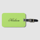 Eenvoudige limoen kleur aangepaste naam bagagelabel (Voorkant (horizontaal))
