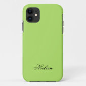 Eenvoudige limoen kleur aangepaste naam Case-Mate iPhone case (Achterkant)