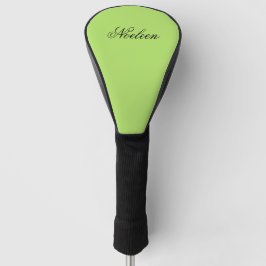 Eenvoudige limoen kleur aangepaste naam golfheadcover