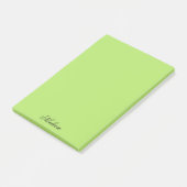 Eenvoudige limoen kleur aangepaste naam post-it® notes (Schuin)
