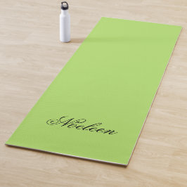 Eenvoudige limoen kleur aangepaste naam yogamat