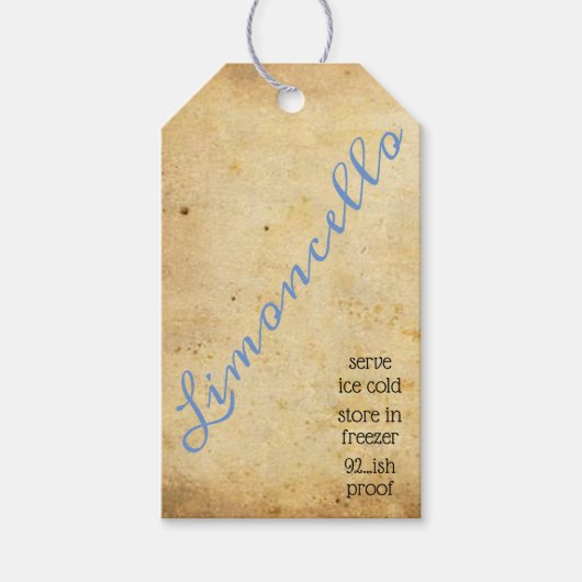 Eenvoudige Limoncello Bottle Hang Label Kraft Papi Cadeaulabel (Voorkant)