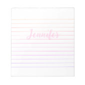 Eenvoudige Lined Custom Name Paarse en roze lijnen Notitieblok (Voorkant)