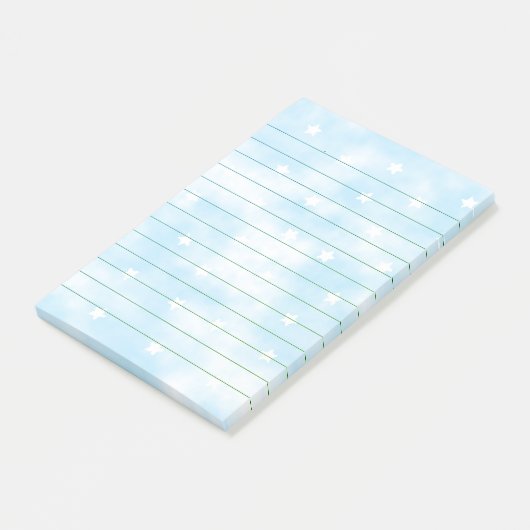 Eenvoudige Lined Custom Stars Sky Waterverf Post-it® Notes (Schuin)