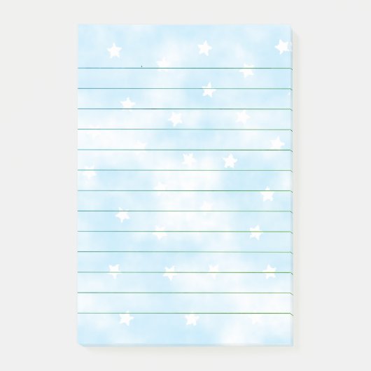 Eenvoudige Lined Custom Stars Sky Waterverf Post-it® Notes (Voorkant)