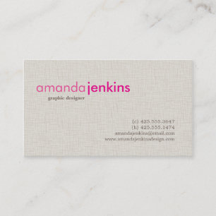Eenvoudige Linen-oproepkaart Contactkaartje