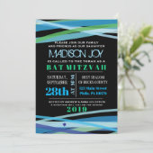 EENVOUDIGE LINES Bat Bar Mitzvah Uitnodiging (Staand voorkant)