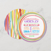 EENVOUDIGE LINES Bat Bar Mitzvah Uitnodiging (Voorkant / Achterkant)