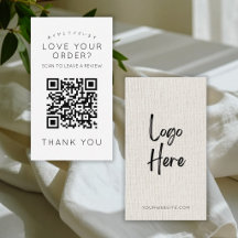 Eenvoudige Linnen Logo QR Code Laat een Review Na
