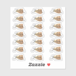 Eenvoudige Lipgloss Verpakking Gouden Logo Brandin Sticker