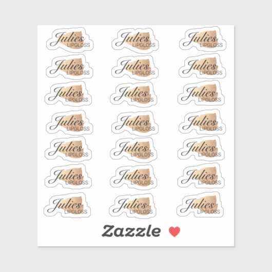 Eenvoudige Lipgloss Verpakking Gouden Logo Brandin Sticker (Vel)